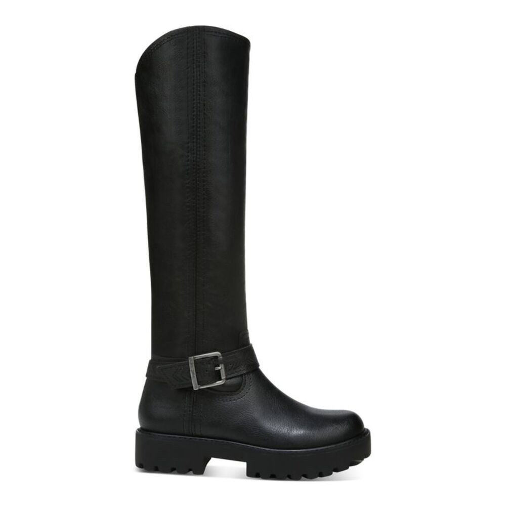 ZODIAC Womens Black Lug Sole Zipper Accent Solana Round Toe Riding Boot 9.5 M